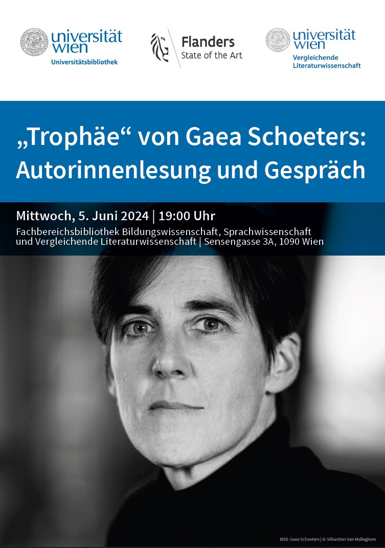 Plakat Lesung von G. Schoeters aus Trophäe